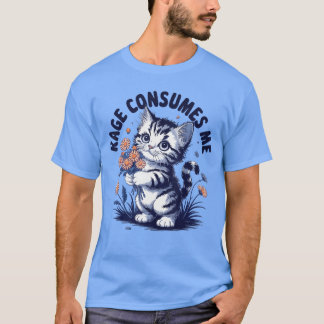Camiseta Rage Consumes Me Mens Classic Fit Grey Crew Neck S