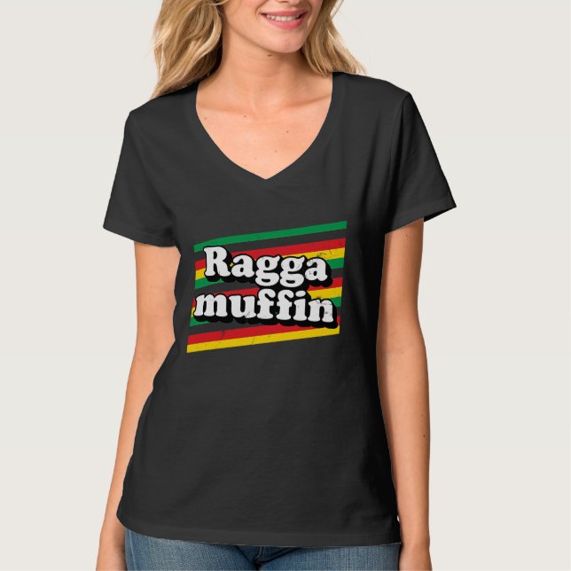 Camiseta Raggamuffin Rasta  Jamaica Roots Rastafarian Regga (Anverso)