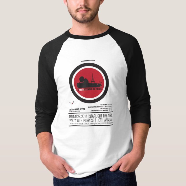 Camiseta Raglán afortunado del individuo (Anverso)