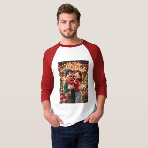 Camiseta raglán básica de manga 3/4