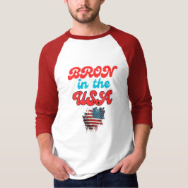 Camiseta raglán básica de manga 3/4