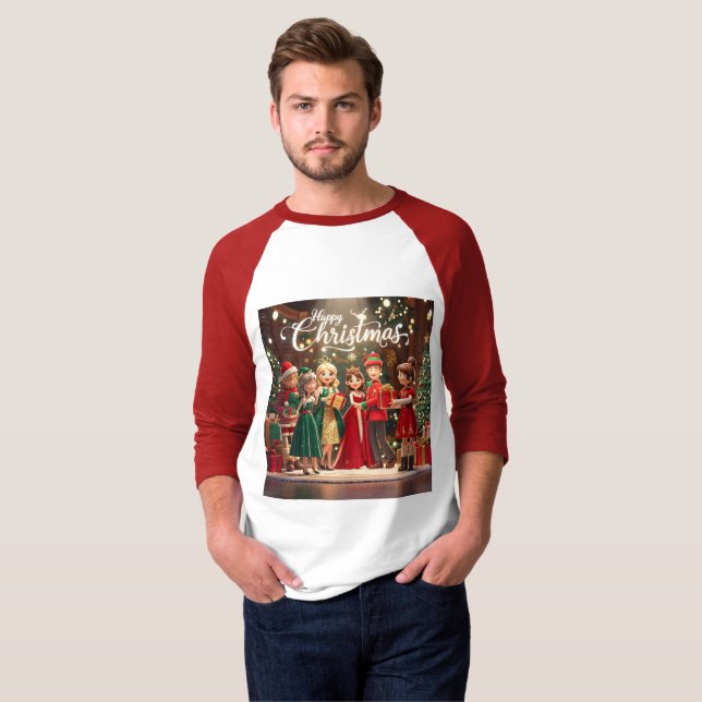Camiseta raglán básica de manga 3/4 (Anverso completo)