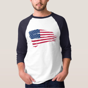 Camiseta Raglán básico de la manga del rasgón de la band