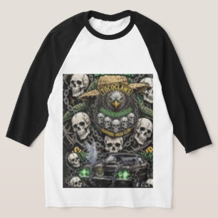 Camiseta Raglan de Collage de Muscle Car con Sombr