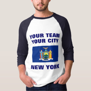 Camiseta Raglan de la bandera del estado de Nueva 