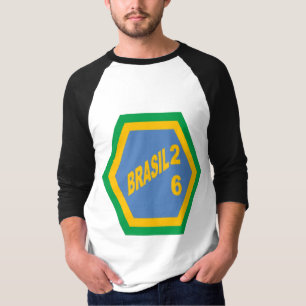 Camiseta Raglan de Manga para Hombres BRASIL 26