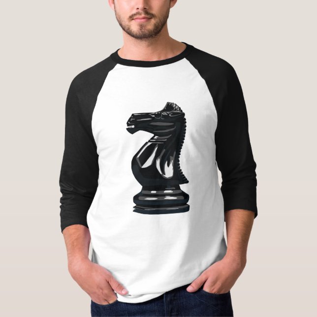 Camiseta Raglán del caballero negro (Anverso)