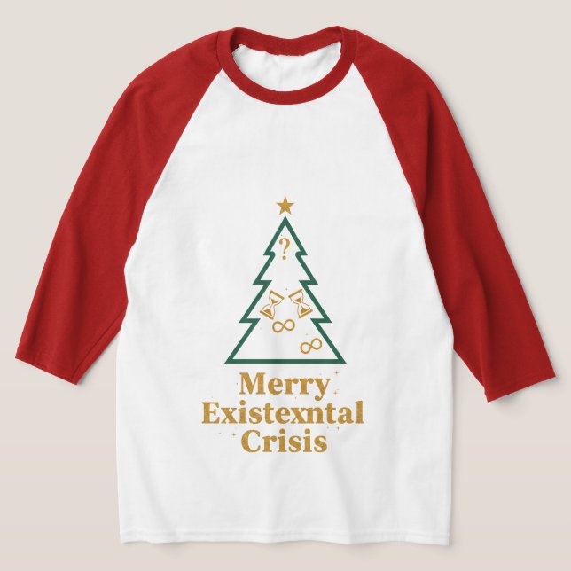 Camiseta Raglan divertida con árbol de Navidad en  (Distribución)