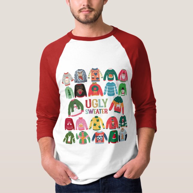 Camiseta Raglan, Fiesta de Navidades feos (Anverso)