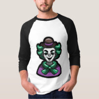 Camiseta raglán gráfica de payaso Joker elegante