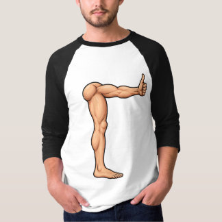 Camiseta raglán Leg-Shoulders con pulgares hacia a