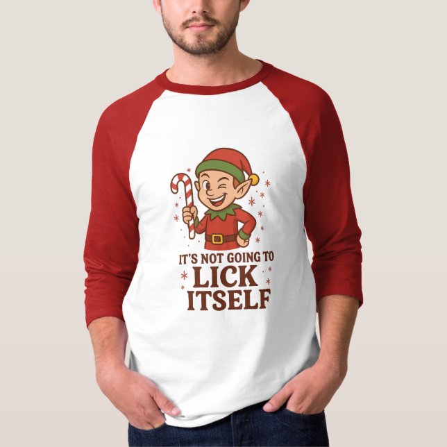 Camiseta Raglan "No se va a lamer a sí misma" (Anverso)
