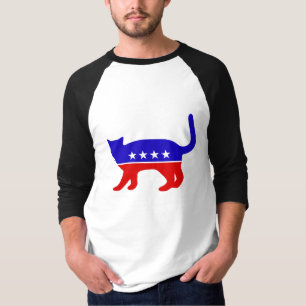 Camiseta Raglán para hombre del fiesta del gato