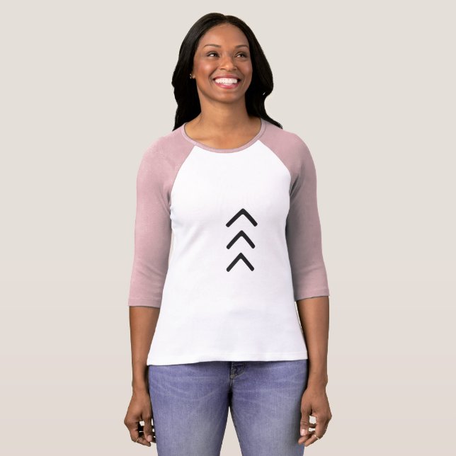 Camiseta Raglán T de las señoras con "afortunado grande (Anverso completo)