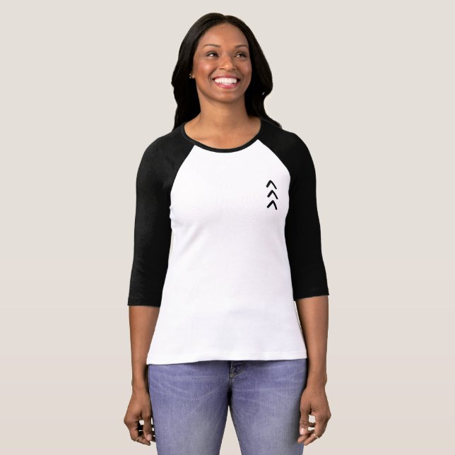 Camiseta Raglán T de las señoras con pequeños "pocos (Anverso completo)