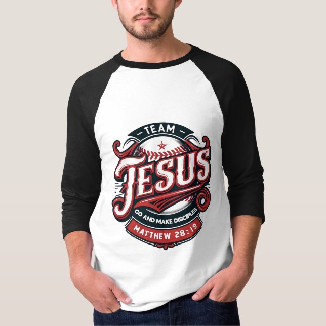 Camiseta Raglan Team Jesus (Anverso)