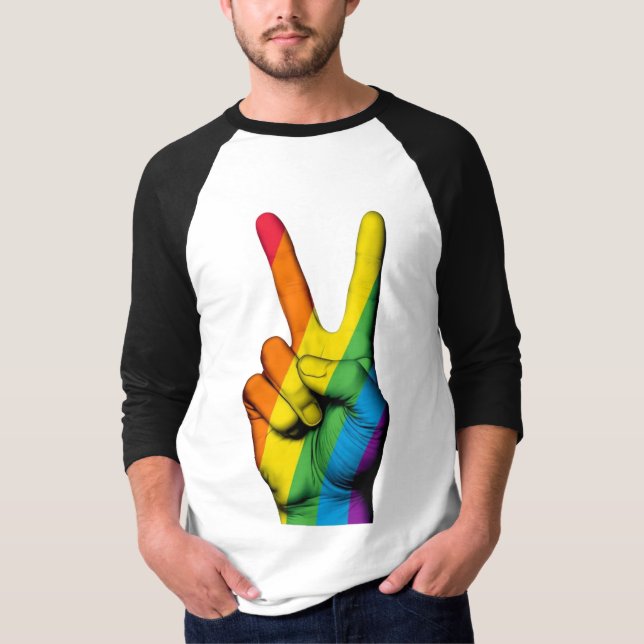 Camiseta Raglan Tee, Rótulo de la mano del orgullo por la p (Anverso)