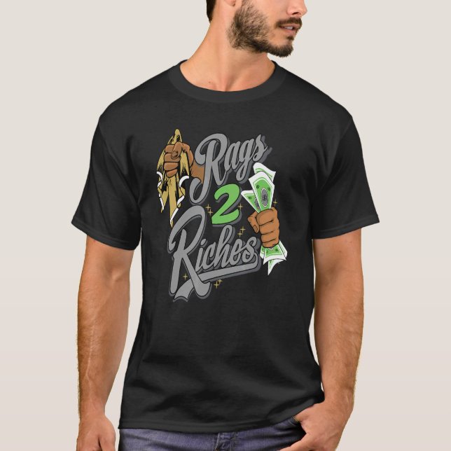 Camiseta Rags 2 Riches Retro Green Bean 5s Coincidencia (Anverso)