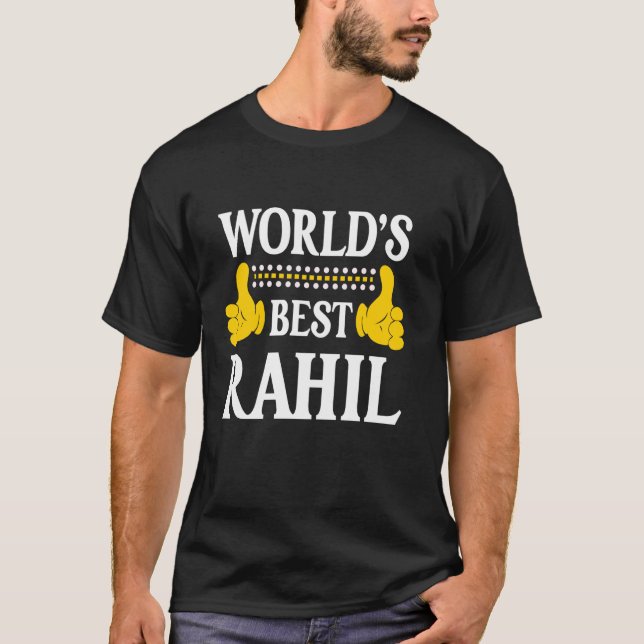 Camiseta Rahil Nombre personal gracioso Mejor Nombre del Mu (Anverso)