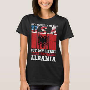 Camiseta Raíces albanesas Bandera Americana Albania Herenci