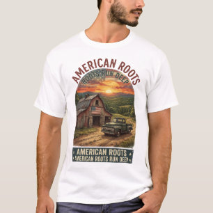 Camiseta Raíces Americanas Profundas Recogida de Cosecha en