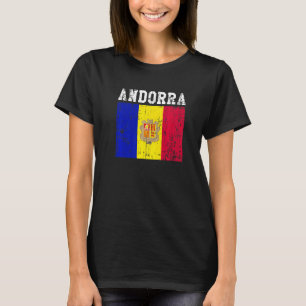 Camiseta Raíces andorranas de la bandera de Andorra retro v