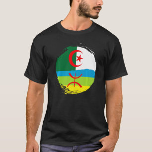 Camiseta Raíces argelinas de media bandera amazigh Orgullos