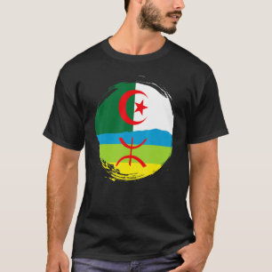 Camiseta Raíces argelinas de media bandera amazigh Orgullos