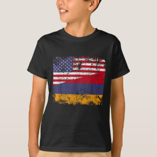 CAMISETA RAÍCES ARMENIOS BANDERA MEDIANA ESTADOUNIDENSE ARM