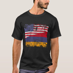CAMISETA RAÍCES ARMENIOS BANDERA MEDIANA ESTADOUNIDENSE ARM