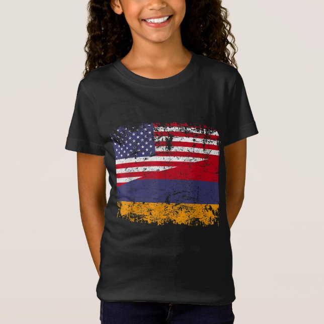 CAMISETA RAÍCES ARMENIOS BANDERA MEDIANA ESTADOUNIDENSE ARM (Anverso)