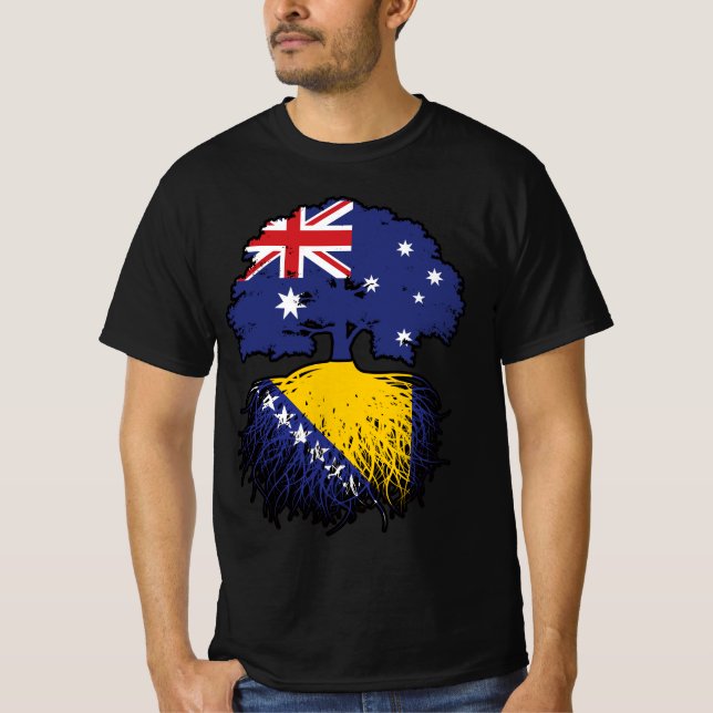 Camiseta Raíces bosnias australianas de árbol en Bosnia (Anverso)