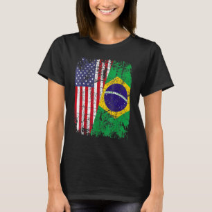Camiseta RAÍCES BRASILEÑAS Media Bandera Americana BRASIL