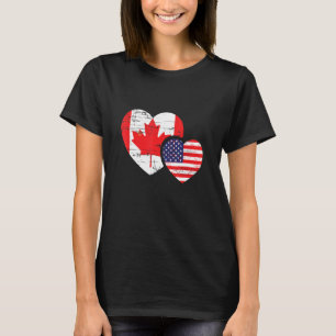 Camiseta raíces canadienses dos naciones en un ser humano E