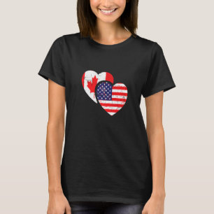 Camiseta raíces canadienses dos naciones en un ser humano U