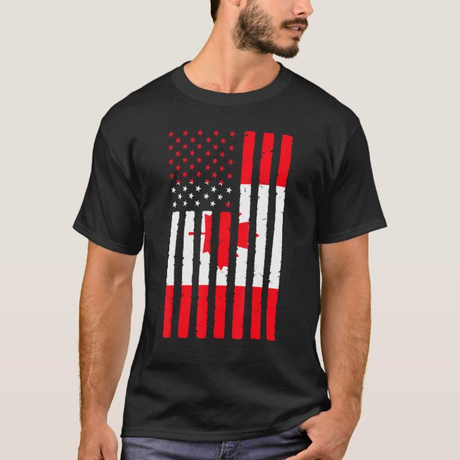 Camiseta Raíces canadienses Patrimonio de la Bandera Estado (Anverso)