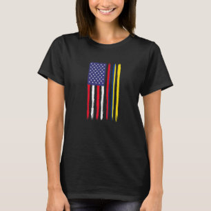 Camiseta Raíces Colombianas Media Bandera Americana Patriot