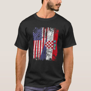 Camiseta RAÍCES CROACIANOS Bandera MEDIANO ESTADOUNIDENSE C