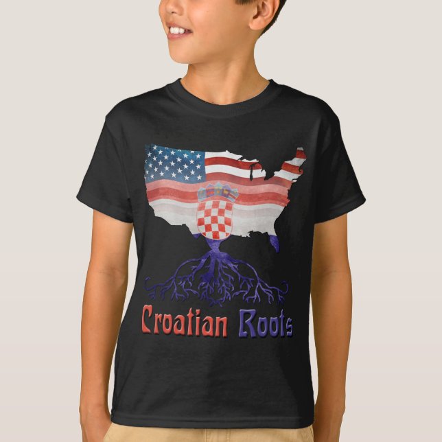 Camiseta Raíces croatas estadounidenses (Anverso)