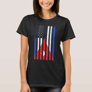 Camiseta Raíces Cubanas Bandera De EE. UU. Herencia Mitad C