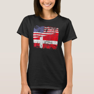 Camiseta Raíces danesas Bandera media estadounidense Dinama