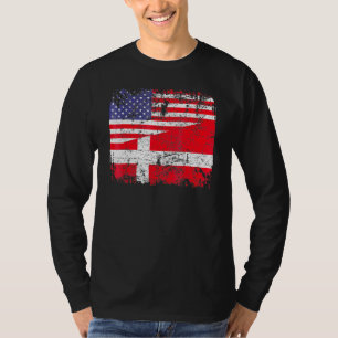 Camiseta Raíces danesas Bandera media estadounidense Dinama