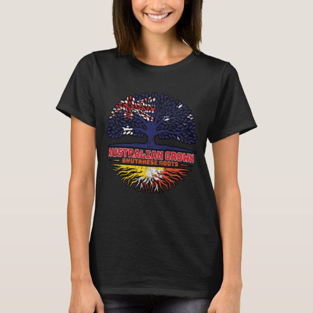Camiseta Raíces de árboles australianos butaneses (Anverso)