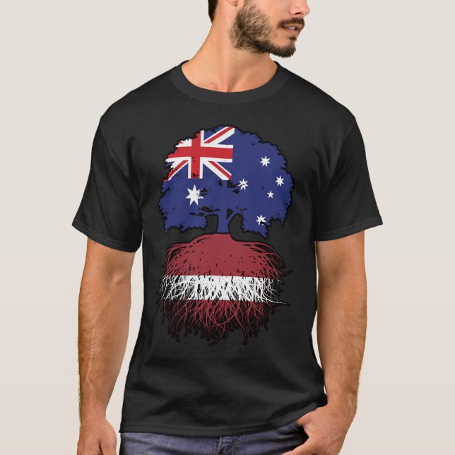 Camiseta Raíces de árboles de Australia letón (Anverso)