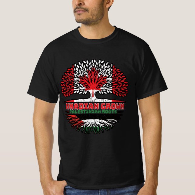 Camiseta Raíces de árboles palestinos canadienses en Canadá (Anverso)