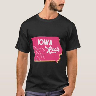 Camiseta Raíces de Iowa Rosa Naranja