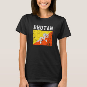 Camiseta Raíces de la bandera butanesa retro vintage