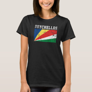 Camiseta Raíces de la bandera de las Seychelles retro vinta