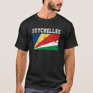 Camiseta Raíces de la bandera de las Seychelles retro vinta