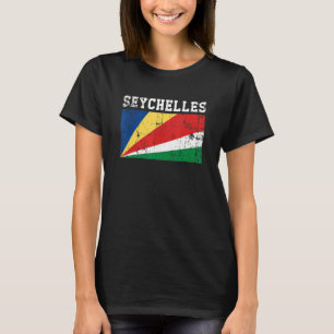 Camiseta Raíces de la bandera de las Seychelles retro vinta